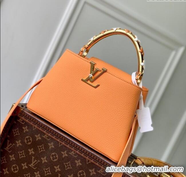 Best Price Louis Vuitton Capucines IVY PM Bag in Grained Leather M14396 Orange 2025
