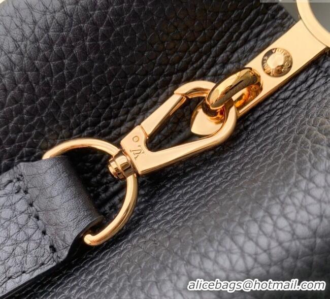 Luxury Cheap Louis Vuitton Capucines IVY PM Bag in Grained Leather M14976 Black 2025