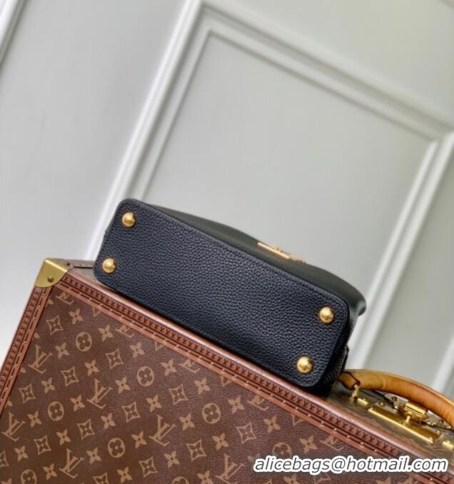 Luxury Cheap Louis Vuitton Capucines IVY PM Bag in Grained Leather M14976 Black 2025