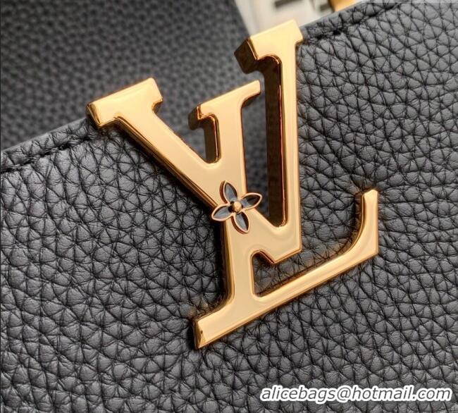 Luxury Cheap Louis Vuitton Capucines IVY PM Bag in Grained Leather M14976 Black 2025