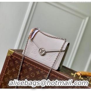 Best Discount Louis Vuitton Wallet On Chain Rosy Mini bag in Grained Leather M13570 Brume Grey 2025