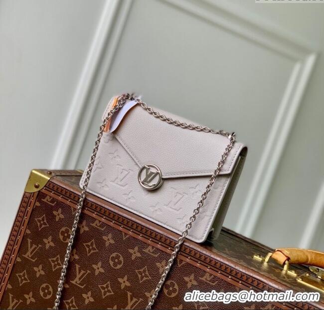Best Discount Louis Vuitton Wallet On Chain Rosy Mini bag in Grained Leather M13570 Brume Grey 2025