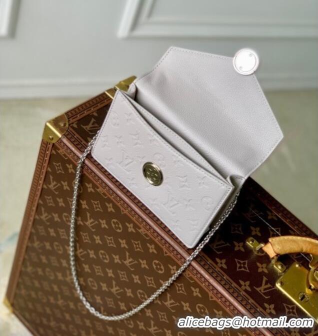 Best Discount Louis Vuitton Wallet On Chain Rosy Mini bag in Grained Leather M13570 Brume Grey 2025