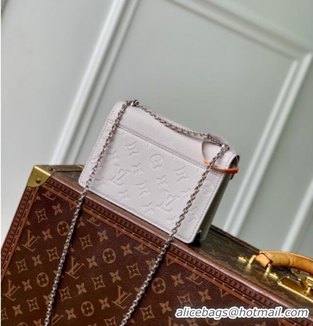Best Discount Louis Vuitton Wallet On Chain Rosy Mini bag in Grained Leather M13570 Brume Grey 2025