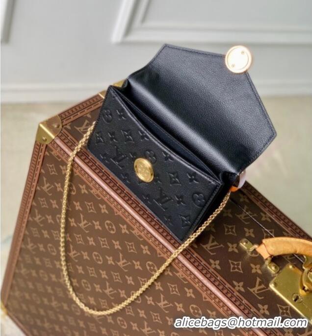 Top Quality Louis Vuitton Wallet On Chain Rosy Mini bag in Grained Leather M13569 Black 2025