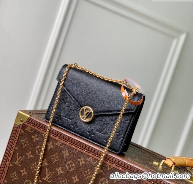 Top Quality Louis Vuitton Wallet On Chain Rosy Mini bag in Grained Leather M13569 Black 2025
