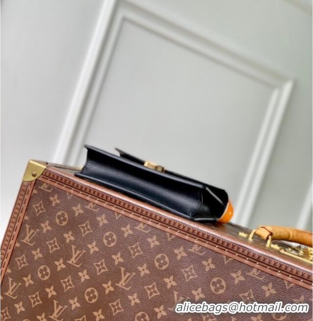 Top Quality Louis Vuitton Wallet On Chain Rosy Mini bag in Grained Leather M13569 Black 2025