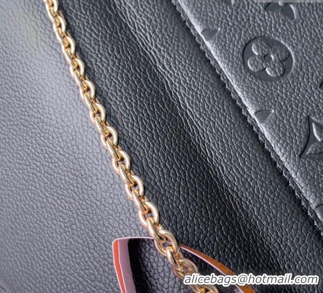 Top Quality Louis Vuitton Wallet On Chain Rosy Mini bag in Grained Leather M13569 Black 2025
