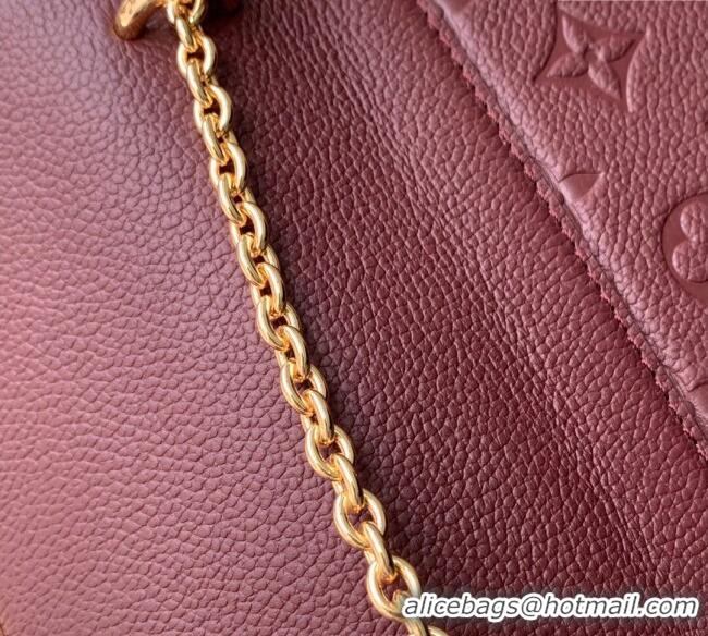 Super Quality Louis Vuitton Wallet On Chain Rosy Mini bag in Grained Leather M25814 Garnet Red 2025
