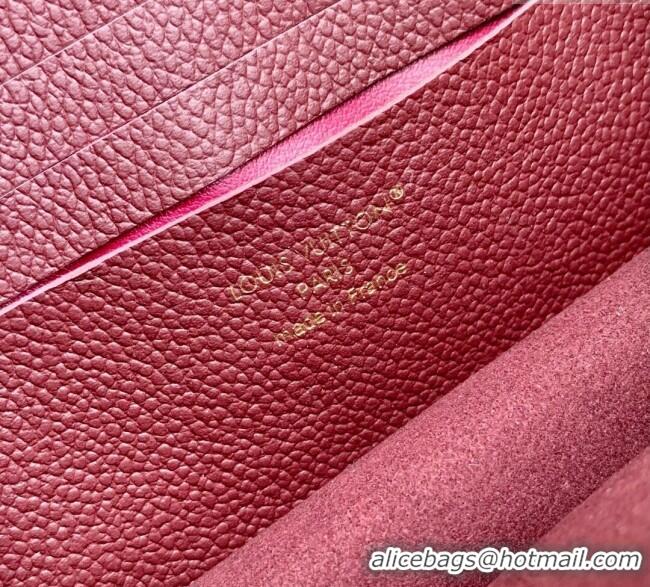 Super Quality Louis Vuitton Wallet On Chain Rosy Mini bag in Grained Leather M25814 Garnet Red 2025