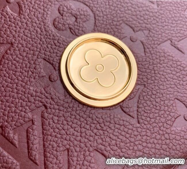 Super Quality Louis Vuitton Wallet On Chain Rosy Mini bag in Grained Leather M25814 Garnet Red 2025
