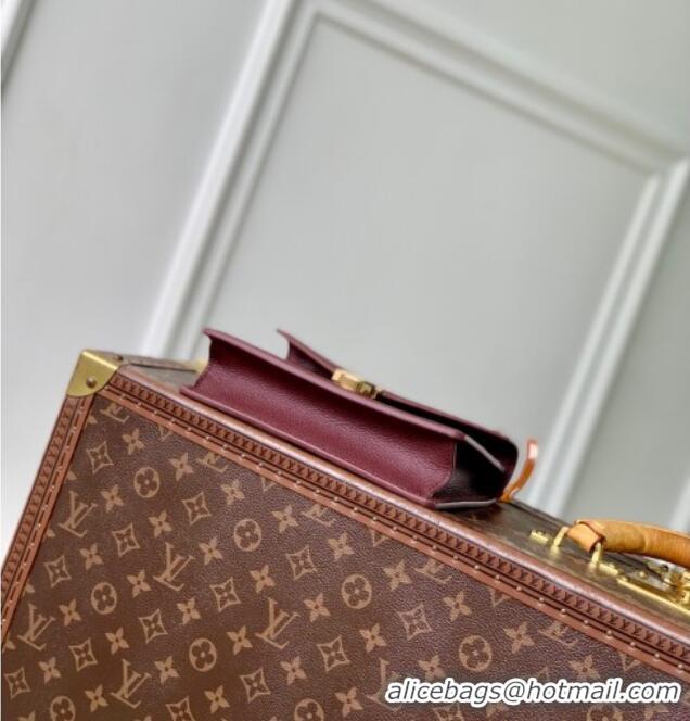 Super Quality Louis Vuitton Wallet On Chain Rosy Mini bag in Grained Leather M25814 Garnet Red 2025