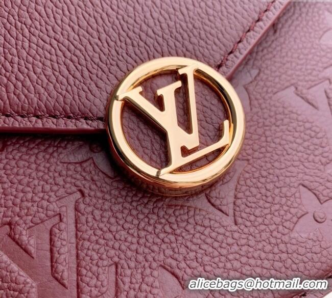 Super Quality Louis Vuitton Wallet On Chain Rosy Mini bag in Grained Leather M25814 Garnet Red 2025