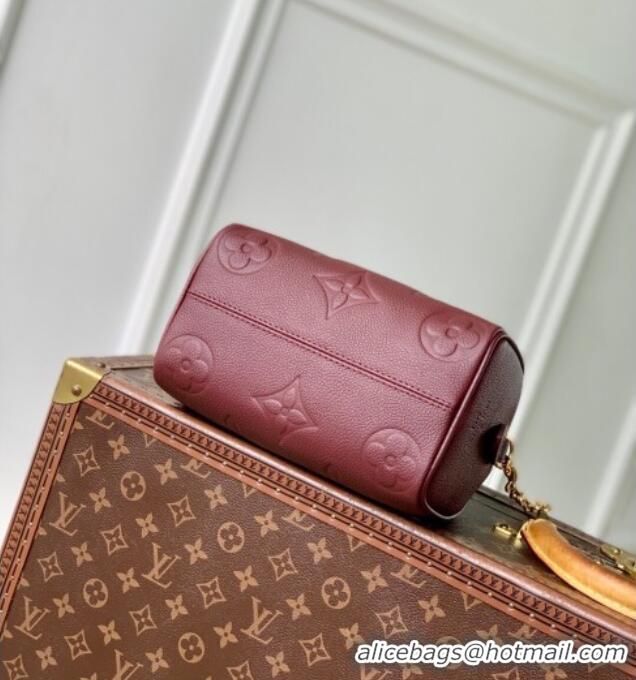 Luxury Cheap Louis Vuitton Speedy Bandouliere 20 Bag in Monogram Empreinte Leather M25929 Garnet Red 2025