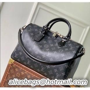 Luxury Cheap Louis Vuitton Speedy Soft 30 Bag in Monogram Eclipse Canvas M15102 Black 2025