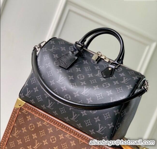 Luxury Cheap Louis Vuitton Speedy Soft 30 Bag in Monogram Eclipse Canvas M15102 Black 2025
