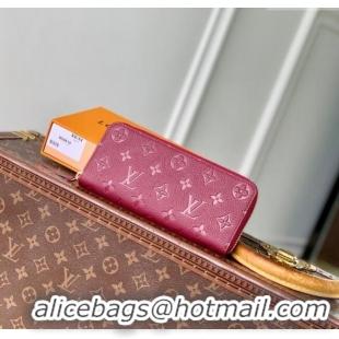 Best Price Louis Vuitton Clemence Wallet in Monogram Empreinte Leather M25815 Garnet Red 2025
