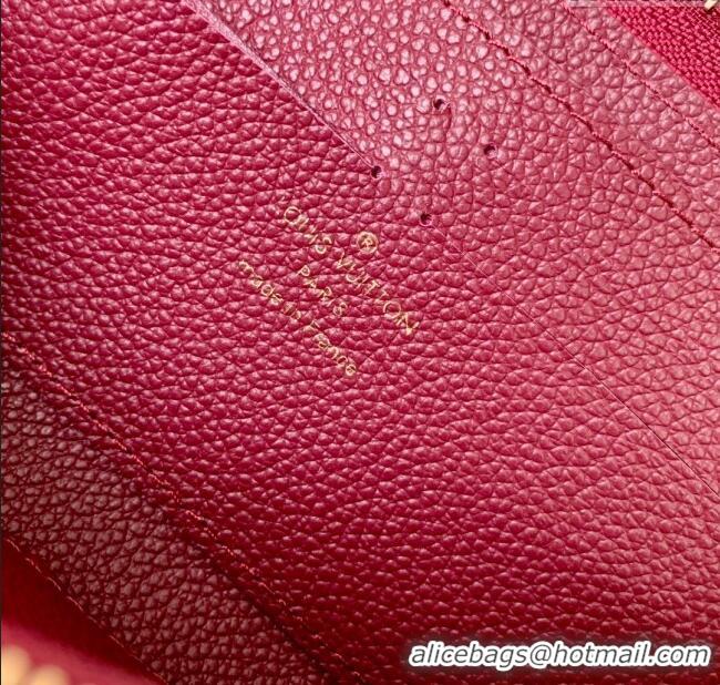 Best Price Louis Vuitton Clemence Wallet in Monogram Empreinte Leather M25815 Garnet Red 2025