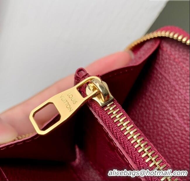 Best Price Louis Vuitton Clemence Wallet in Monogram Empreinte Leather M25815 Garnet Red 2025
