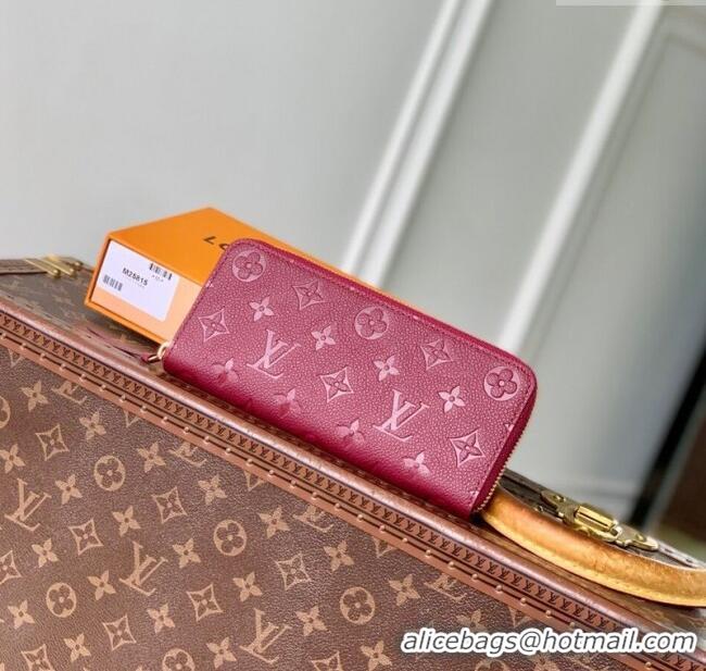 Best Price Louis Vuitton Clemence Wallet in Monogram Empreinte Leather M25815 Garnet Red 2025