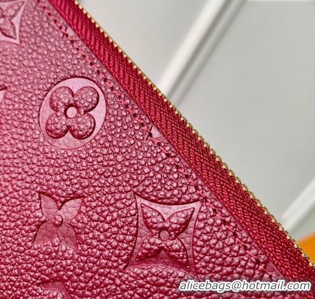 Best Price Louis Vuitton Clemence Wallet in Monogram Empreinte Leather M25815 Garnet Red 2025