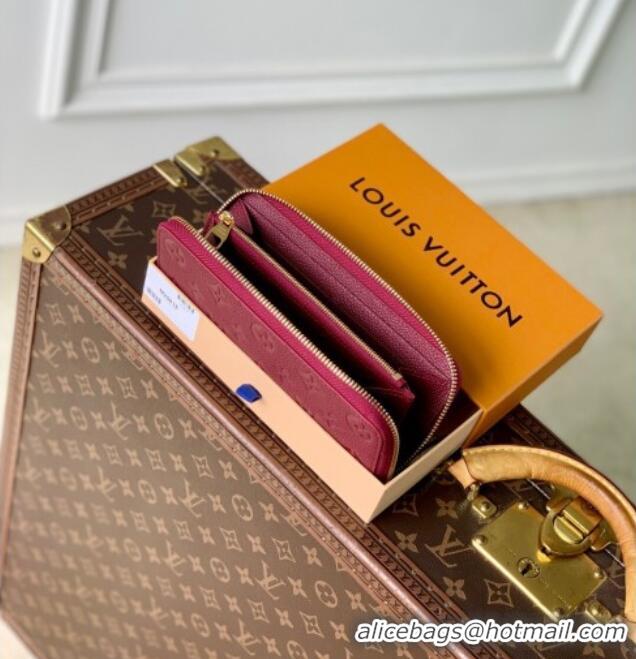 Best Price Louis Vuitton Clemence Wallet in Monogram Empreinte Leather M25815 Garnet Red 2025