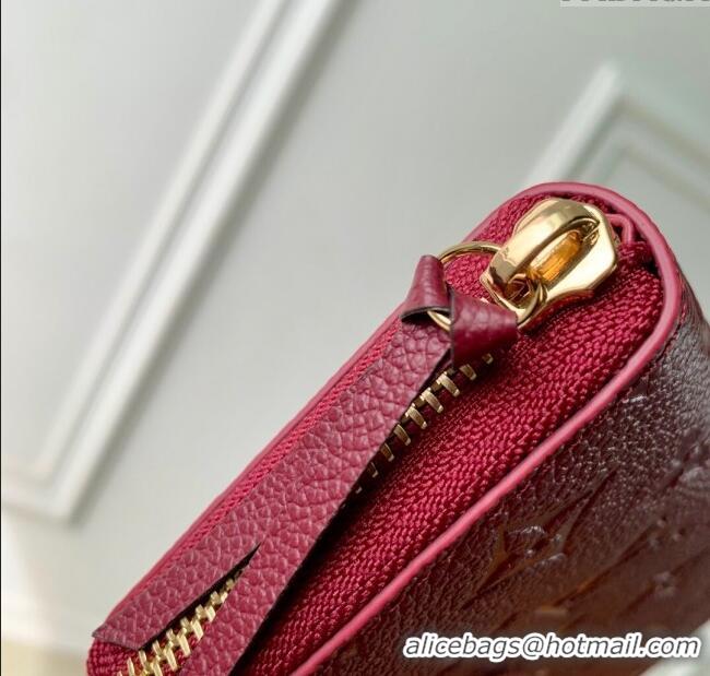 Best Price Louis Vuitton Clemence Wallet in Monogram Empreinte Leather M25815 Garnet Red 2025