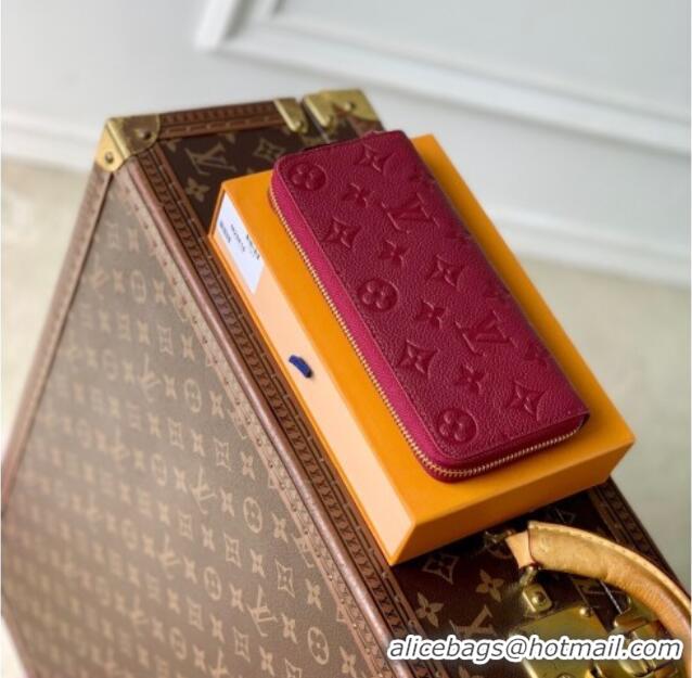 Best Price Louis Vuitton Clemence Wallet in Monogram Empreinte Leather M25815 Garnet Red 2025