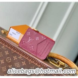 Unique Style Louis Vuitton Romy Card Holder Wallet in Grained Monogram Leather M25763 Garnet Red 2025