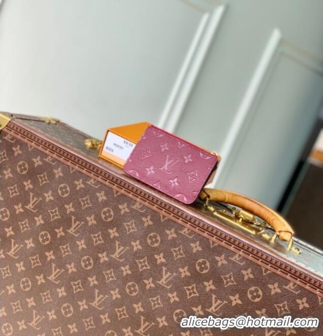 Unique Style Louis Vuitton Romy Card Holder Wallet in Grained Monogram Leather M25763 Garnet Red 2025