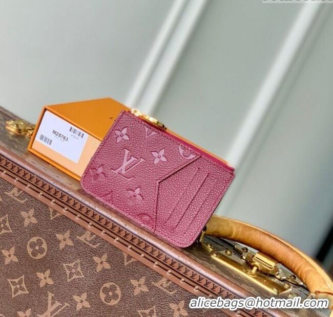 Unique Style Louis Vuitton Romy Card Holder Wallet in Grained Monogram Leather M25763 Garnet Red 2025