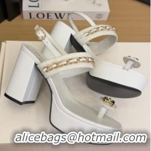 ​Buy Discount Chanel Slide Sandal Heel 11cm With Buckle Strap CH8523 White 2025