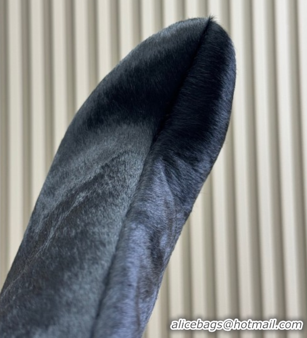 Luxurious Alaia Heel Short Boots 9cm in Mohair Black 0709034
