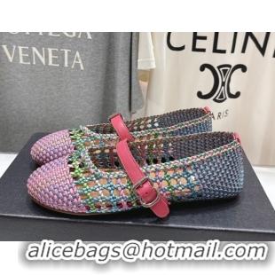 Low Price Alaia Woven Ballet Flats Purple/Multicolor 0827085