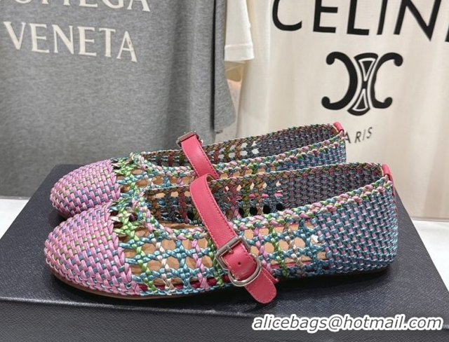 Low Price Alaia Woven Ballet Flats Purple/Multicolor 0827085