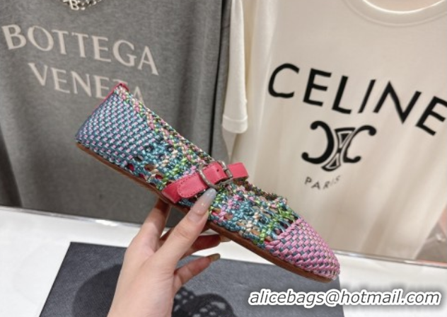 Low Price Alaia Woven Ballet Flats Purple/Multicolor 0827085