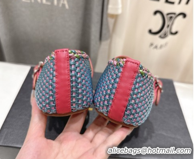 Low Price Alaia Woven Ballet Flats Purple/Multicolor 0827085