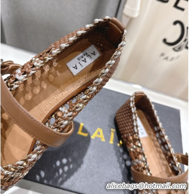 Pretty Style Alaia Woven Ballet Flats Grey/Brown 0827089
