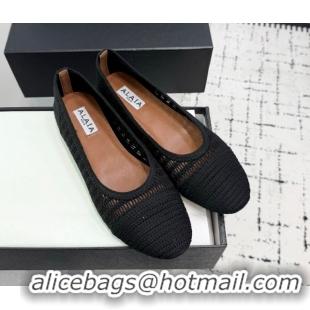 Good Product Alaia Woven Ballet Flats Black 0827097