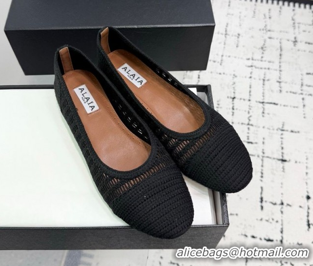 Good Product Alaia Woven Ballet Flats Black 0827097