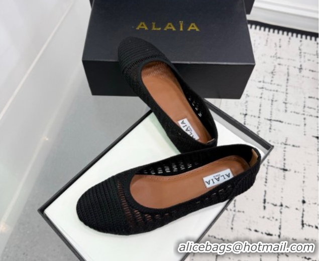 Good Product Alaia Woven Ballet Flats Black 0827097