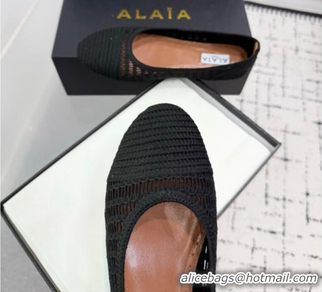 Good Product Alaia Woven Ballet Flats Black 0827097