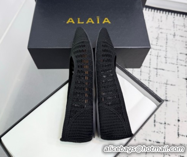 Good Product Alaia Woven Ballet Flats Black 0827097