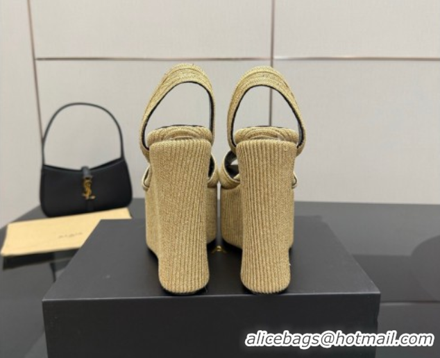 Good Looking Alaia Wedge Sandals 11cm in Paper Straw Beige 50827103
