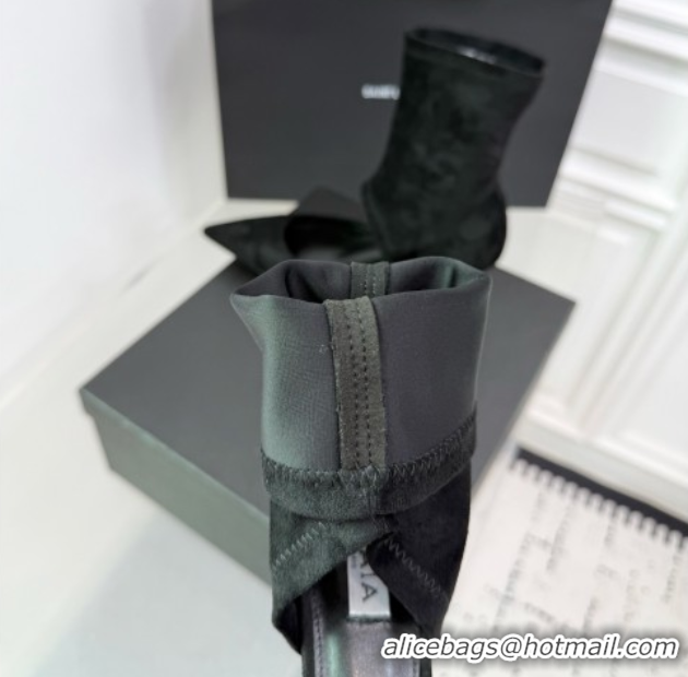 Sophisticated Alaia Low Heel Boots 6cm in Stretch Suede Black AL070905 0827110