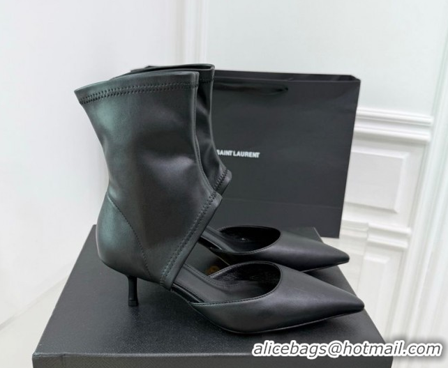 Buy Discount Alaia Low Heel Boots 6cm in Stretch Leather Black AL070905 0827113