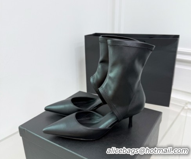 Buy Discount Alaia Low Heel Boots 6cm in Stretch Leather Black AL070905 0827113
