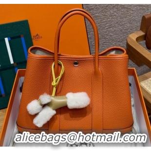 High Quality Hermes Garden Party 30/36cm Bag in Togo Leather H2301 Orange 2025 (Half Handmade)
