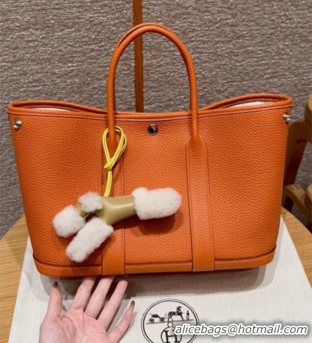 High Quality Hermes Garden Party 30/36cm Bag in Togo Leather H2301 Orange 2025 (Half Handmade)