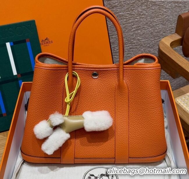 High Quality Hermes Garden Party 30/36cm Bag in Togo Leather H2301 Orange 2025 (Half Handmade)